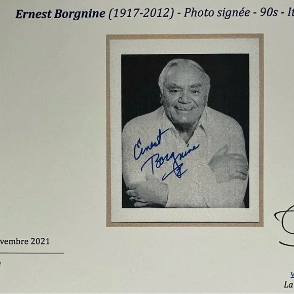 ERNEST BORGNINE (1917-2012) AUTOGRAPH Poseidon Adventure, Marty
